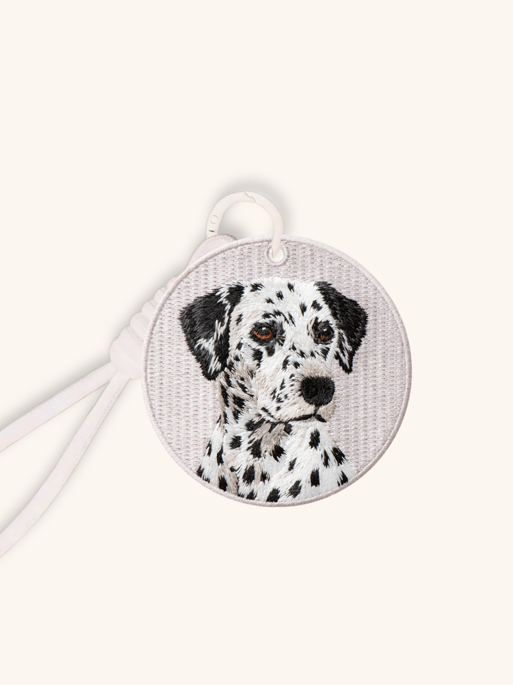 Dalmatian Petal Embroidered Charm