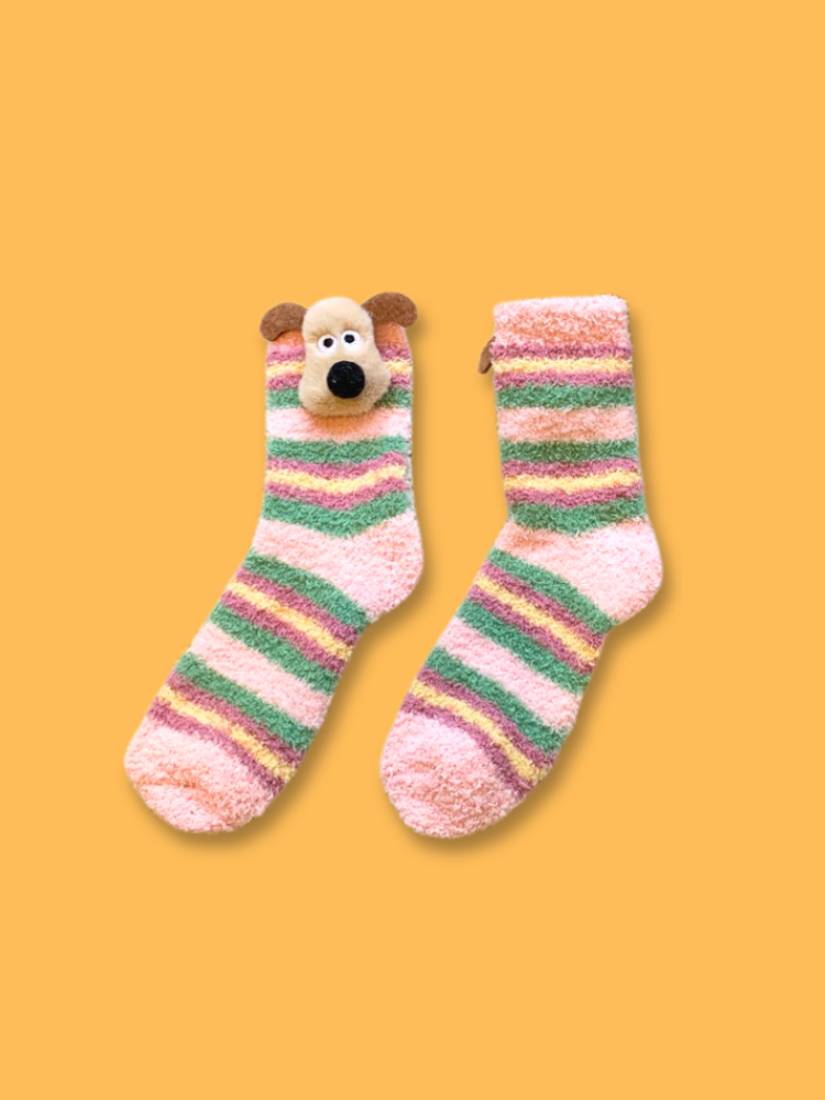 Fluffy Pup Lounge Socks 3-Pack Bundle