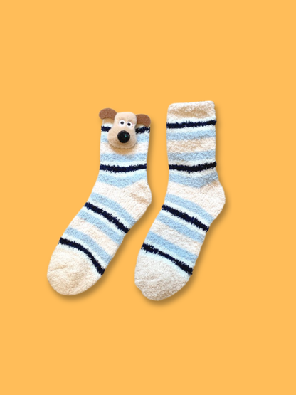 Fluffy Pup Lounge Socks 3-Pack Bundle