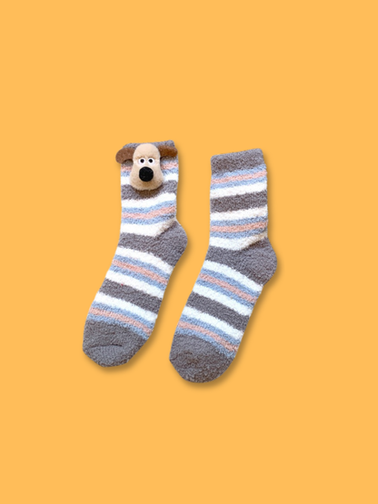 Fluffy Pup Lounge Socks 3-Pack Bundle