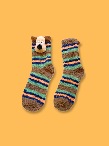 Fluffy Pup Lounge Socks 3-Pack Bundle