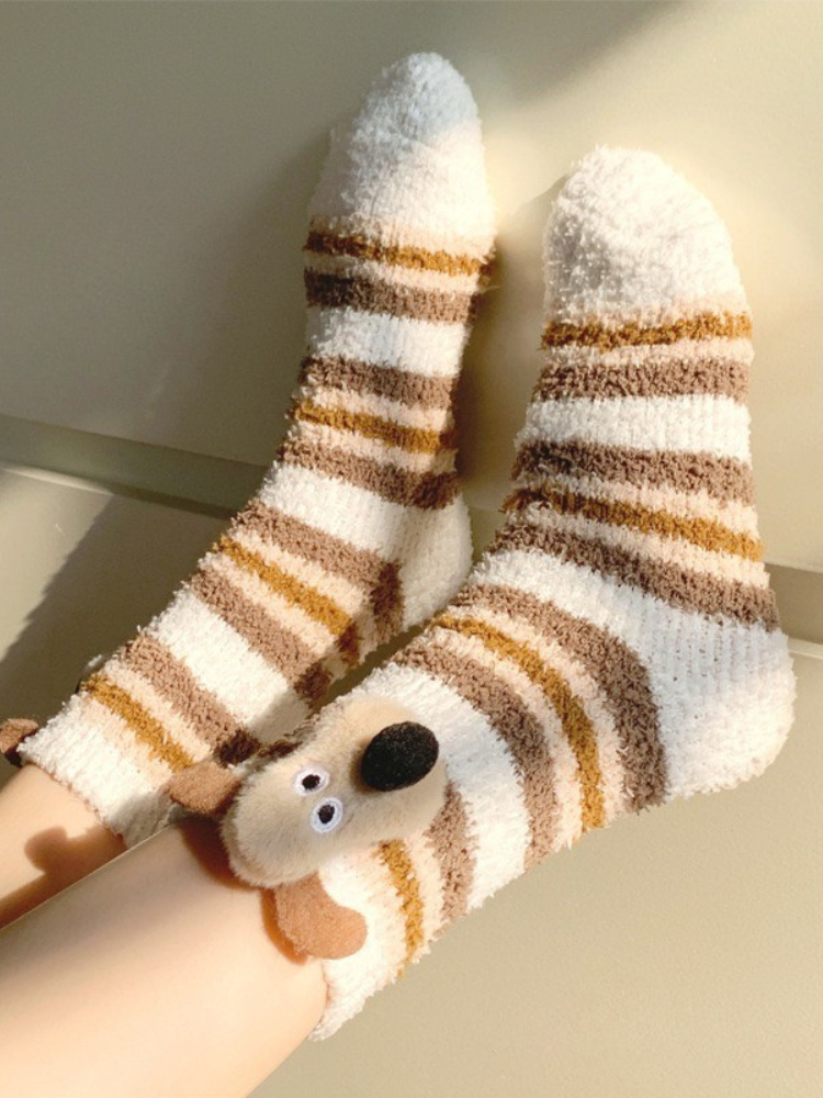 Fluffy Pup Lounge Socks 3-Pack Bundle