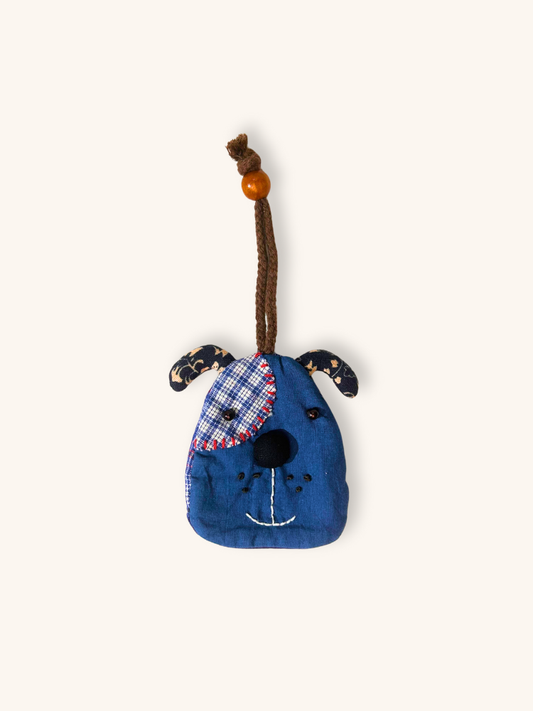 Handmade Indigo Folk Pup Charm