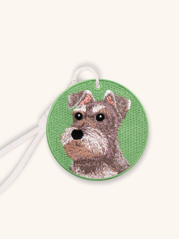 Schnauzer Sprout Embroidered Charm