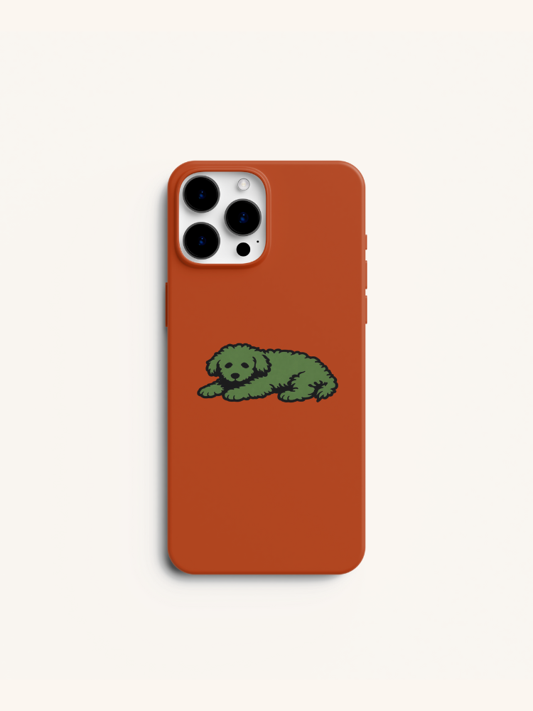 Funda para teléfono con forma de perrito y tomate