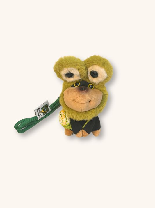 Charm para bolso con forma de ranita de color crema y melón