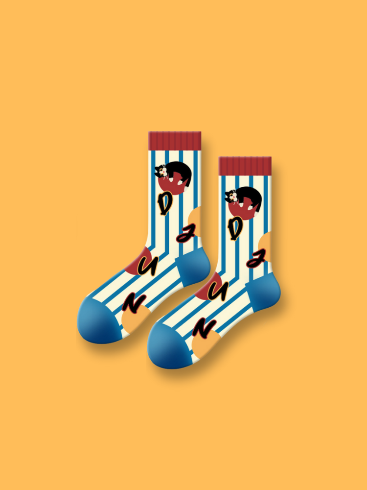 Milk Cat Dot Socks 5-Pack Bundle