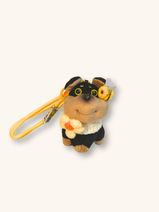 Charm para bolso con forma de cachorro de flor de miel