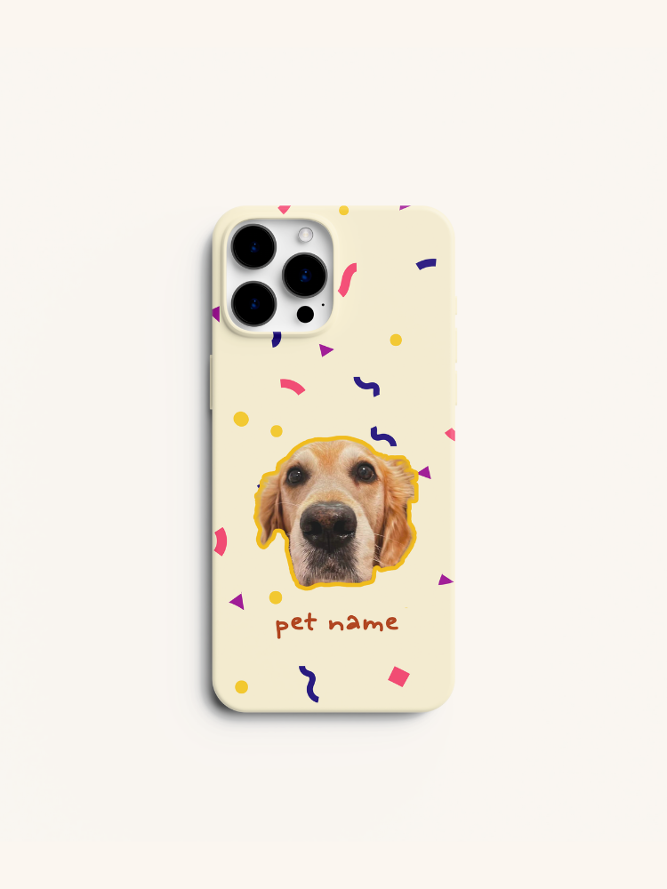 Sunny Pup Confetti Pet Portrait Case