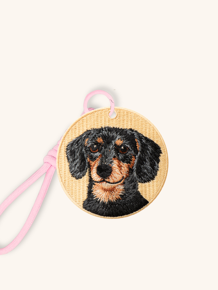 Dachshund Honey Embroidered Charm