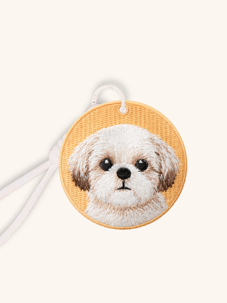 Shih Tzu Apricot Embroidered Charm