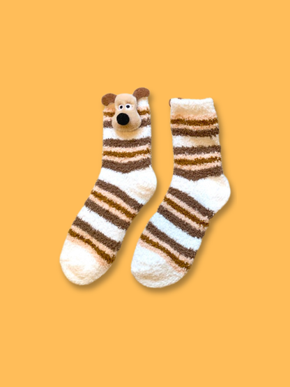 Fluffy Pup Lounge Socks 3-Pack Bundle