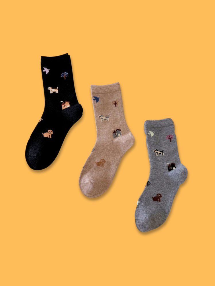 Puppy Snuggles Socks 3-Pack Bundle