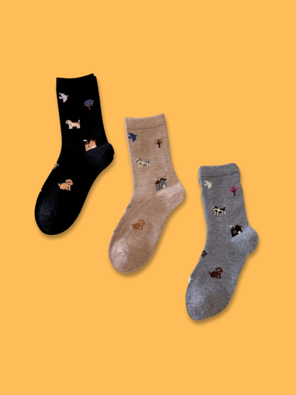 Puppy Snuggles Socks 3-Pack Bundle