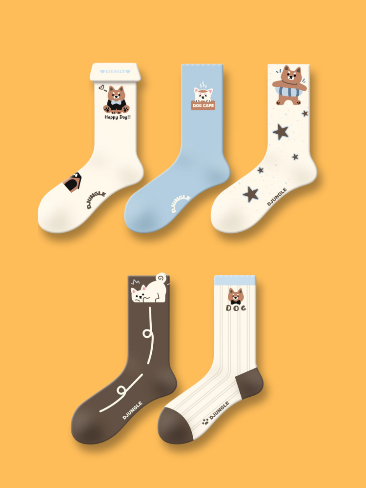 Happy Dogs Socks 5-Pack Bundle