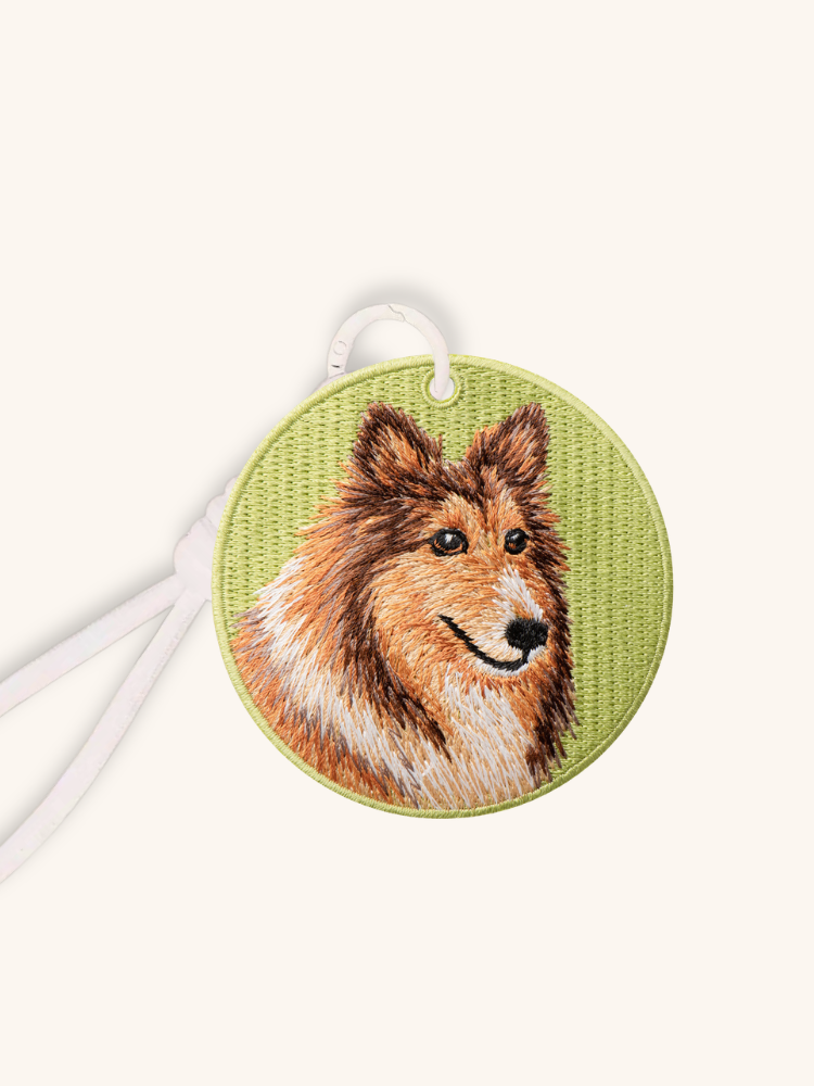 Sheltie Meadow Embroidered Charm