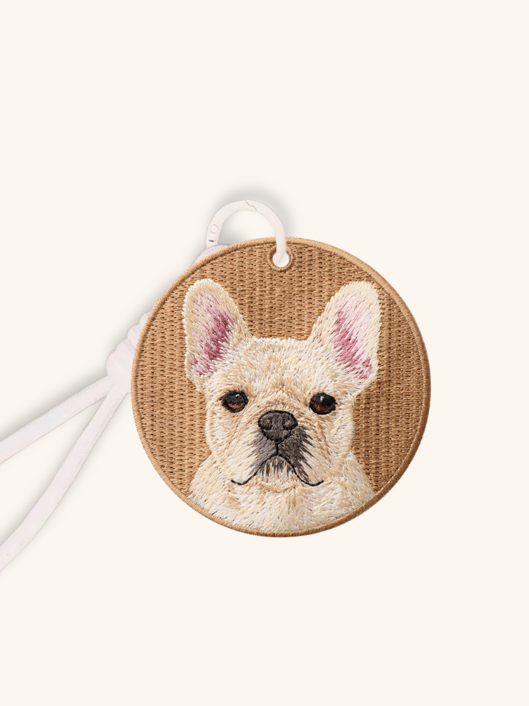 French Bulldog Caramel Embroidered Charm